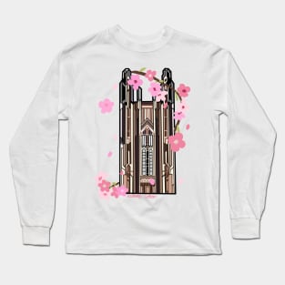 Wellesley College Galen Stone Tower Flowers Long Sleeve T-Shirt